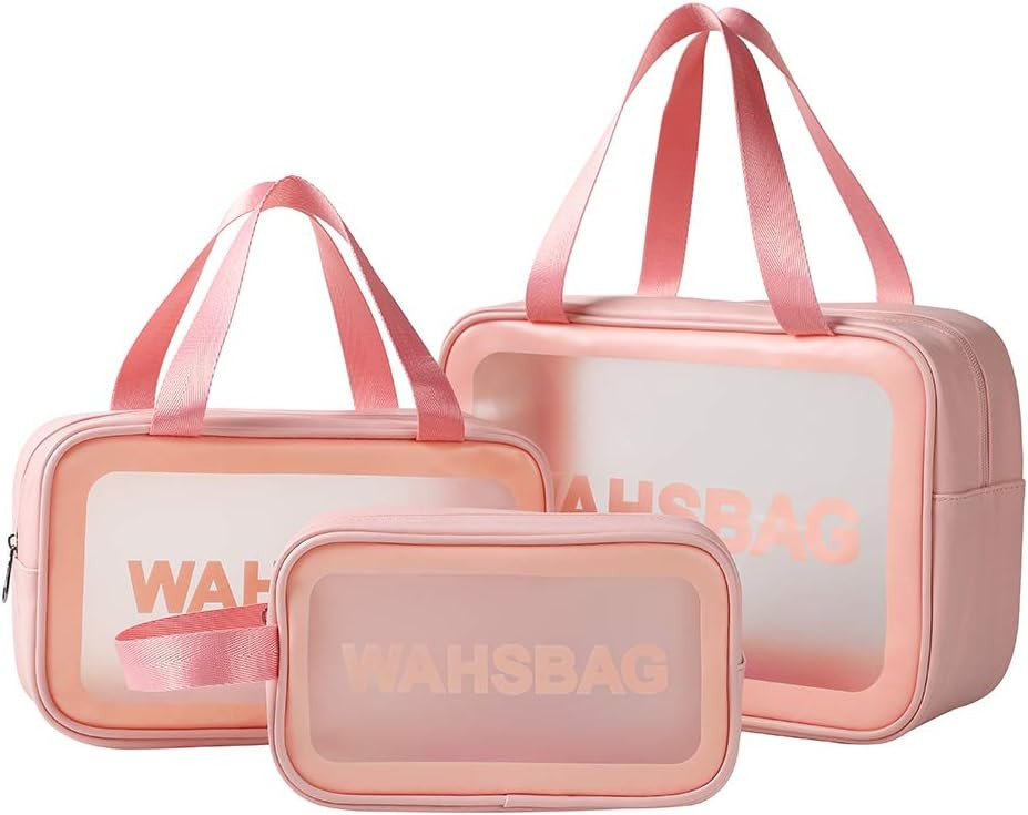 travel zipper cosmetic bag, large, medium and small portable waterproof cosmetic bag for men and ... | Amazon (US)