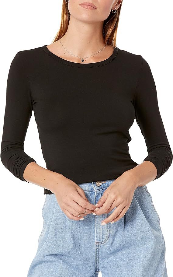 The Drop Women's Hannah Long-sleeve Crew Neck Fitted T-shirt | Amazon (US)