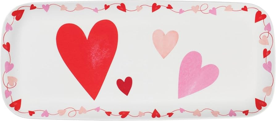 UPware 15 Inch Melamine Rectangle Serving Tray, BPA Free Food Tray (Valentine) | Amazon (US)