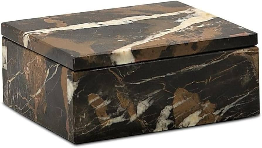 Small Black and Brown Marble Keepsake Urn Box, Decorative Stone Urn Box - 5 Inch | Amazon (US)