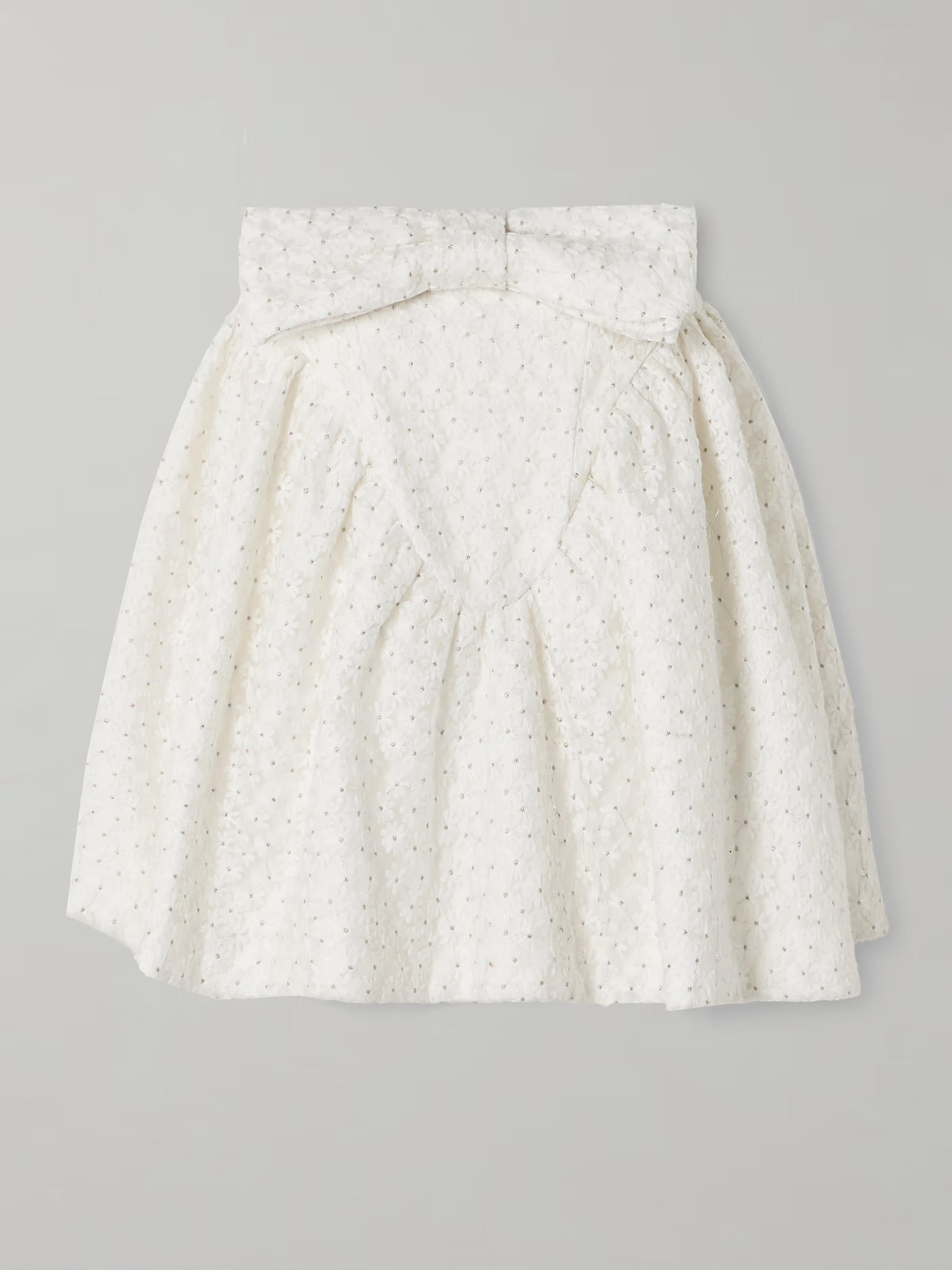 Strapless bow-embellished embroidered taffeta top | NET-A-PORTER (US)