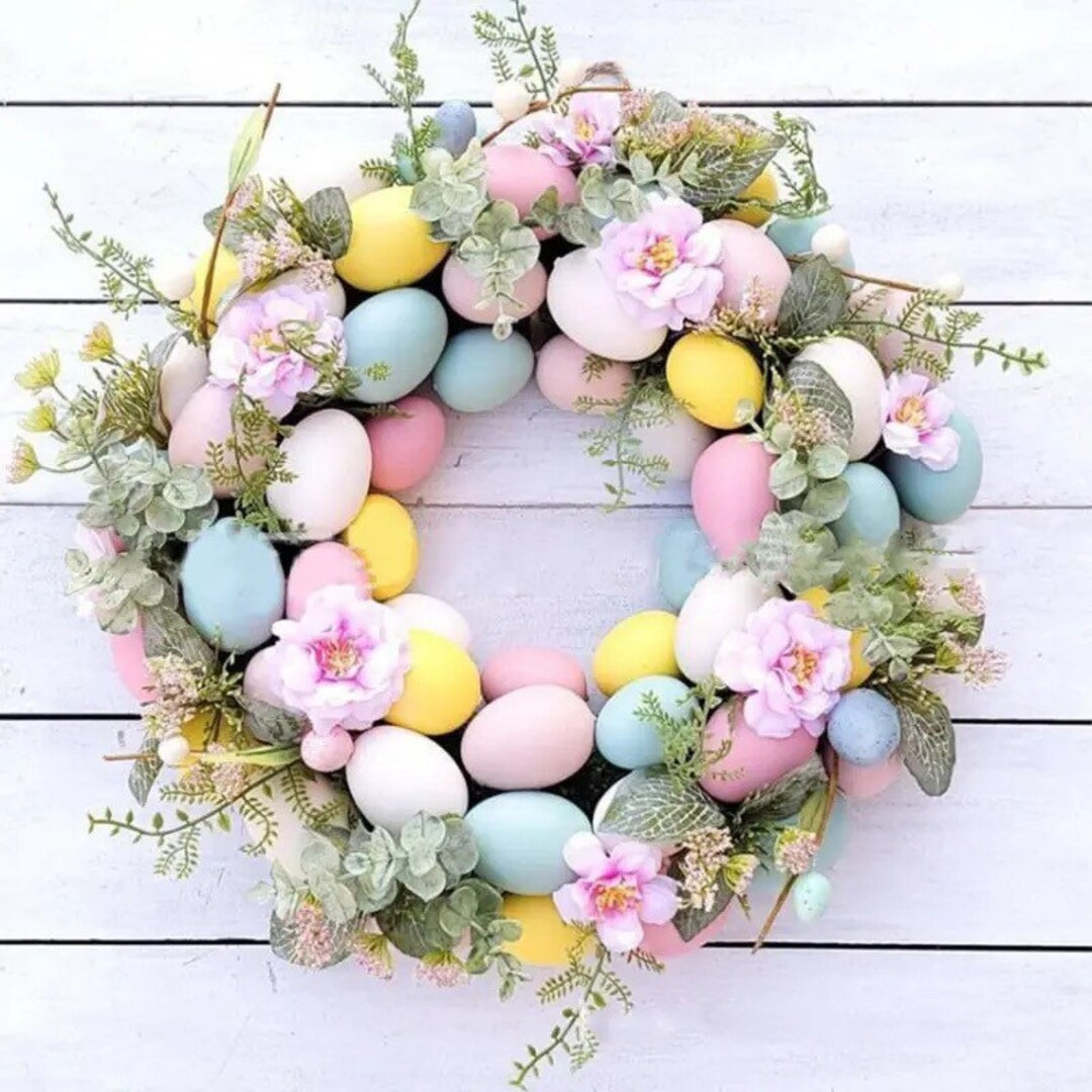 Eastern Wreath, ,Eggs flower wreath, Easter door decoration, Spring wreath for front door. | Etsy (US)