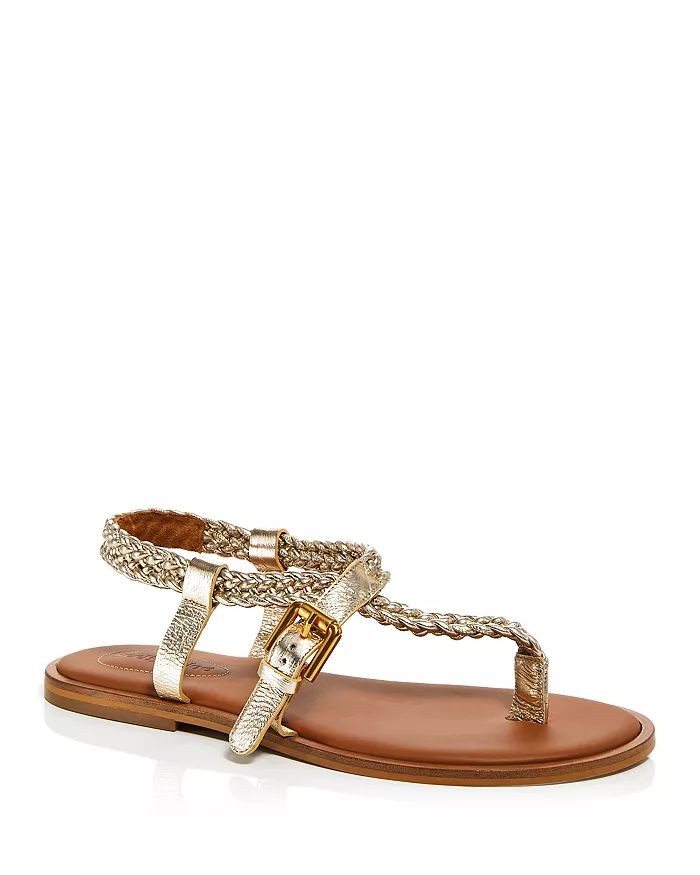 Women's Nola Gold Braided Strap Thong Sandals | Bloomingdale's (US)