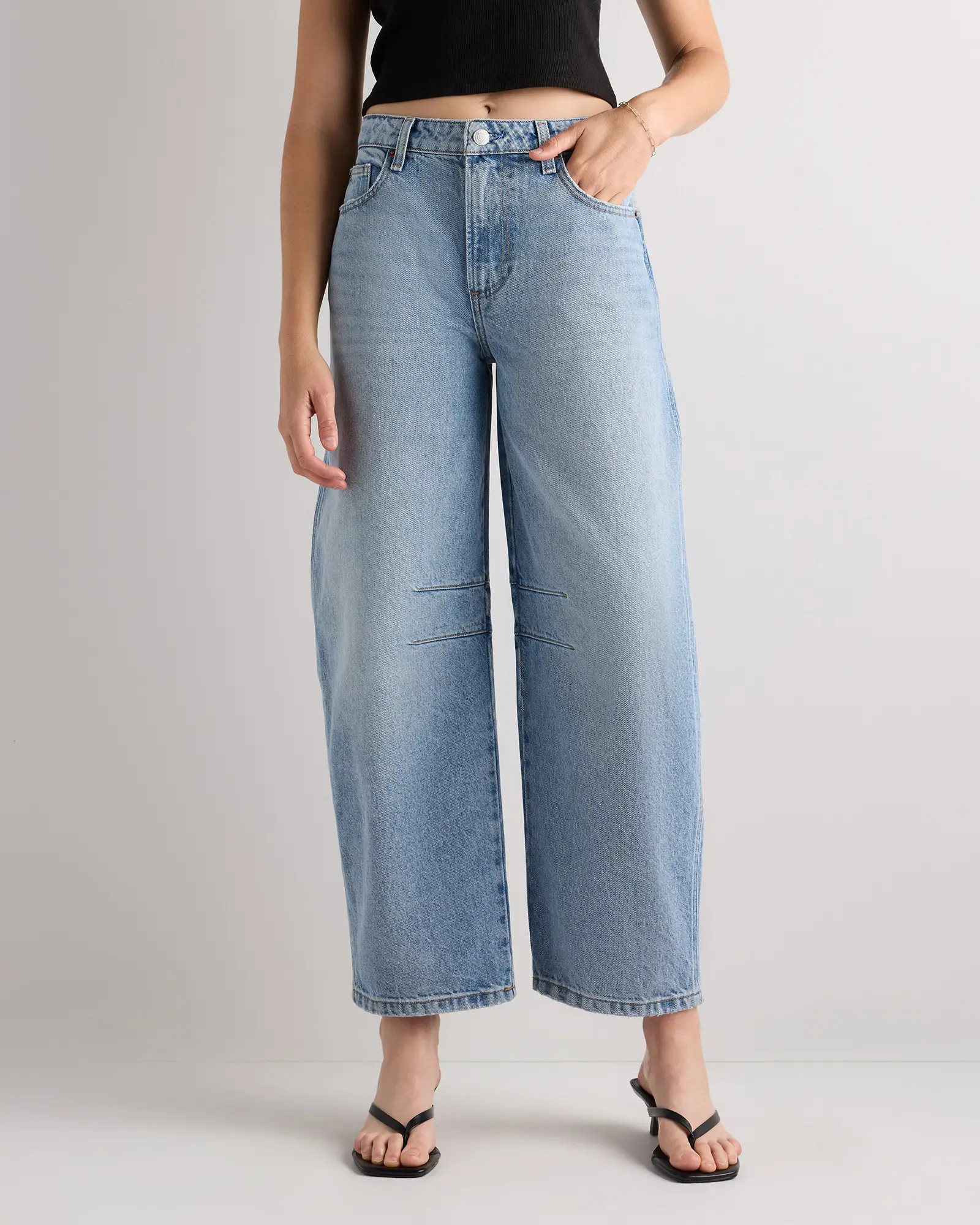 Maya Rigid Exaggerated Barrel Jeans | Quince