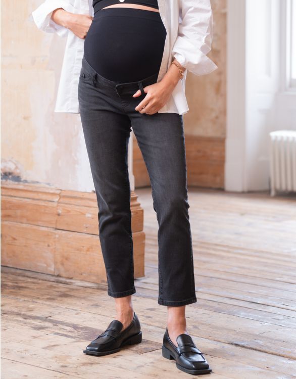 Organic Slim Over Bump Black Maternity Jeans | Seraphine US