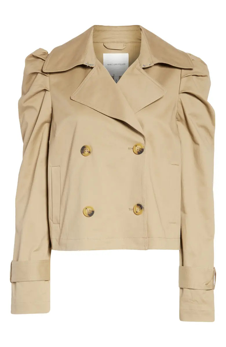 Avec Les Filles Puff Shoulder Crop Jacket | Nordstrom | Nordstrom