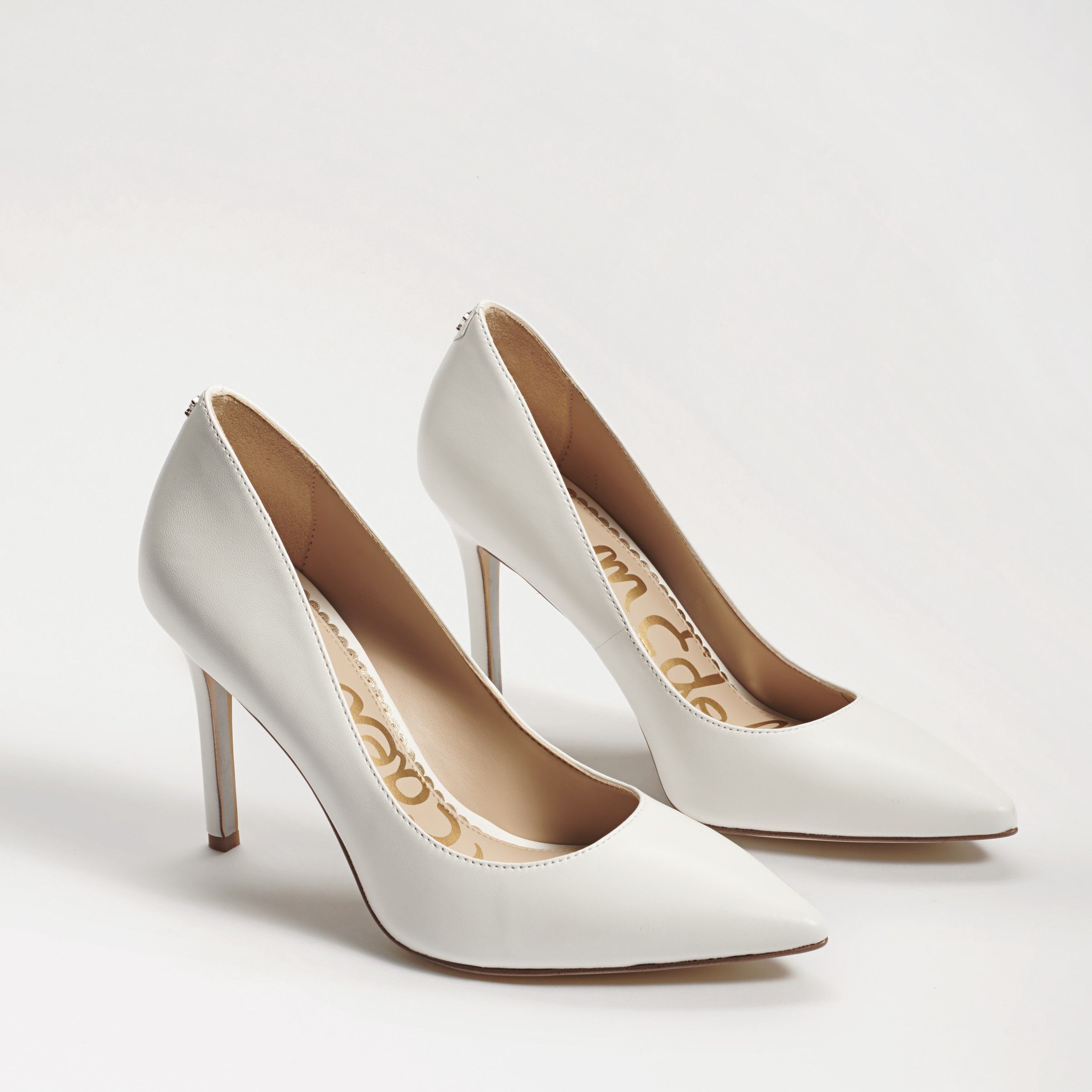 Sam Edelman Hazel Pointed Toe Heel Bright White Leather 9.5 | Sam Edelman