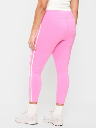High-Waisted PowerChill Side-Striped 7/8 Cotton Leggings | Old Navy (US)