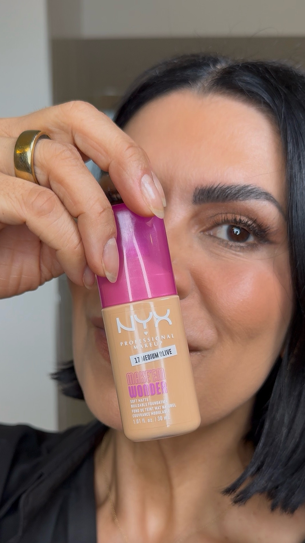 NYX Make’em Wonder foundation….
My New favorite drugstore foundation….
The coverage is amazing!
Longwearing!
Such a stunning soft matte finish.
Ignore the pore comment/ that was due to retin a…
I have been wearing it nonstop since.
Shade 17 Medium Olive 



#LTKBeauty #LTKgrwm #LTKOver40