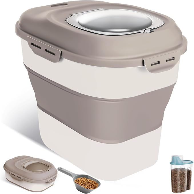 ANVS Dog Food Storage Container - Collapsible Dog Food Container with Airtight Lids, Scoop and 2.... | Amazon (US)