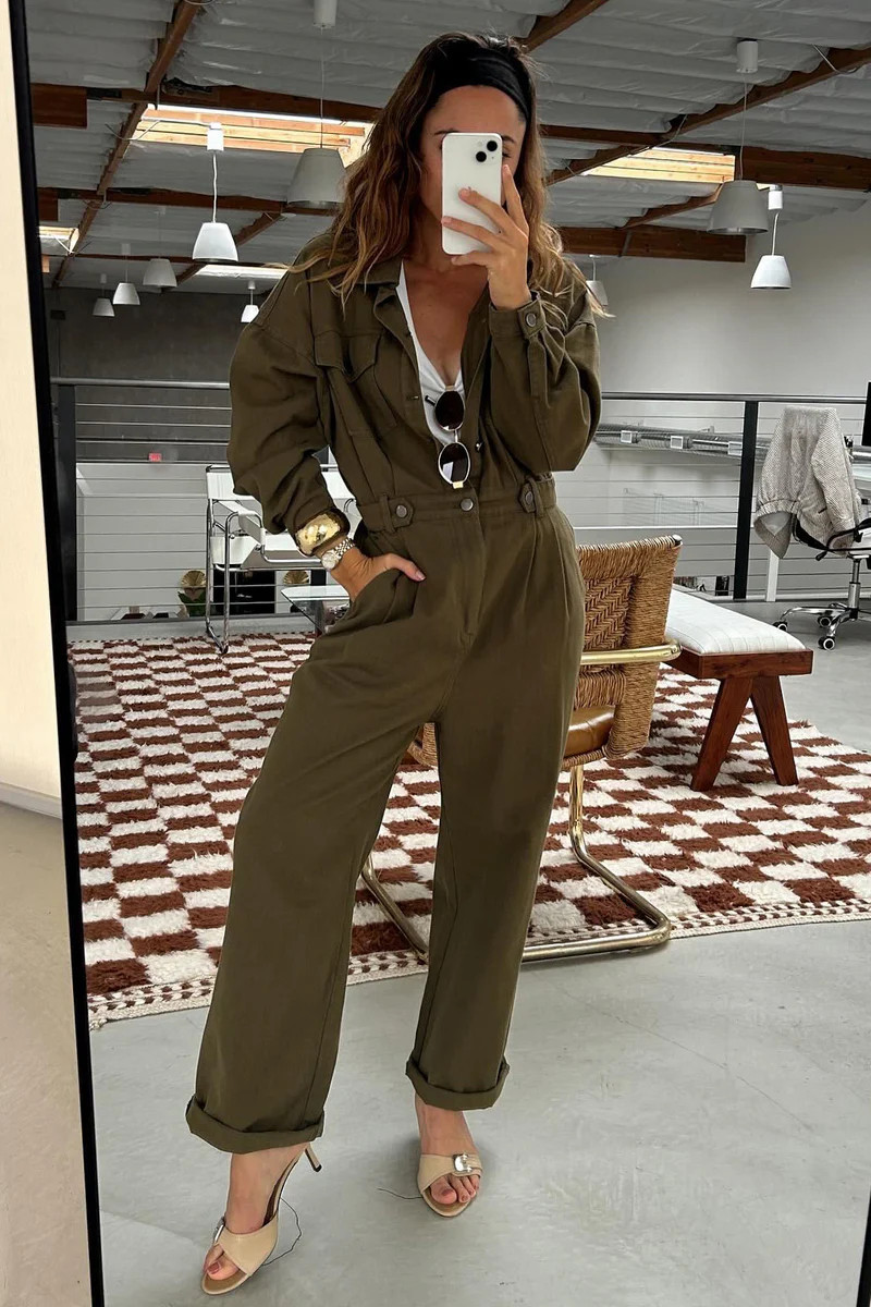 Hendrix Olive Straight Leg Jumpsuit | 12th Tribe