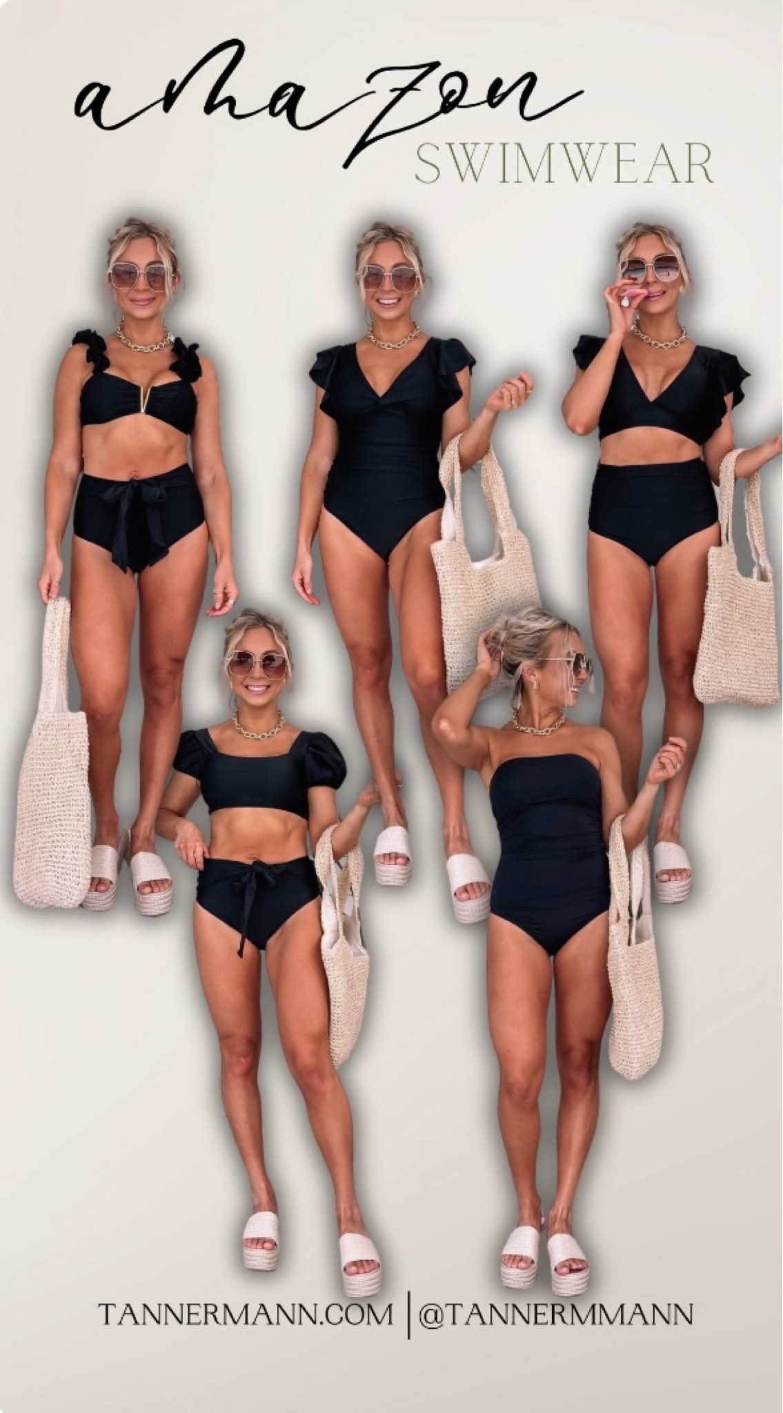 Mom approved Amazon swim | black swimsuits — all under $40. I’m 5’1 & wearing a small #vacationstyle #swimsuit #amazonswim 

#LTKfindsunder50 #LTKtravel #LTKSeasonal