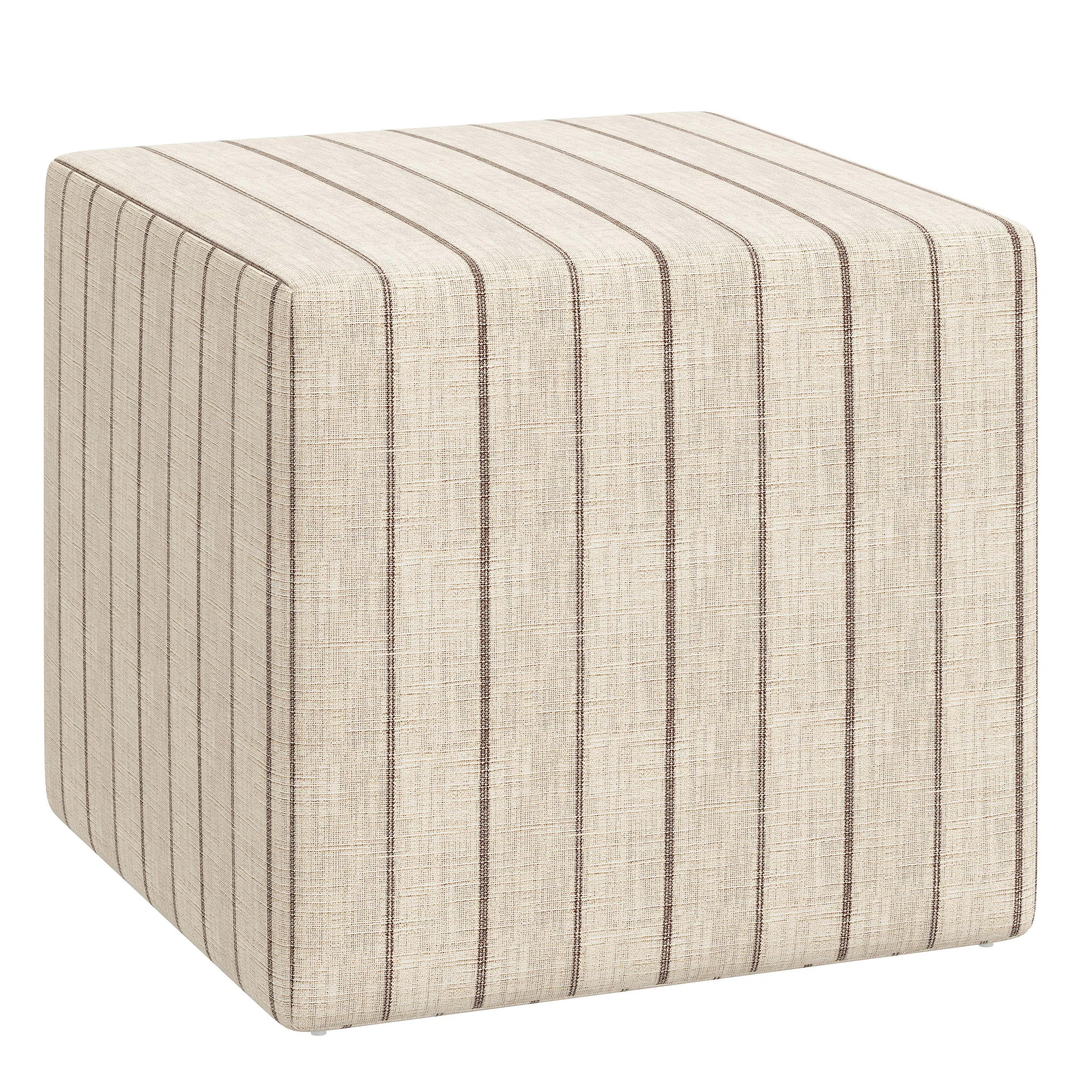 Joss & Main Era 21'' Wide Square Striped Cube Ottoman - Wayfair Canada | Wayfair North America