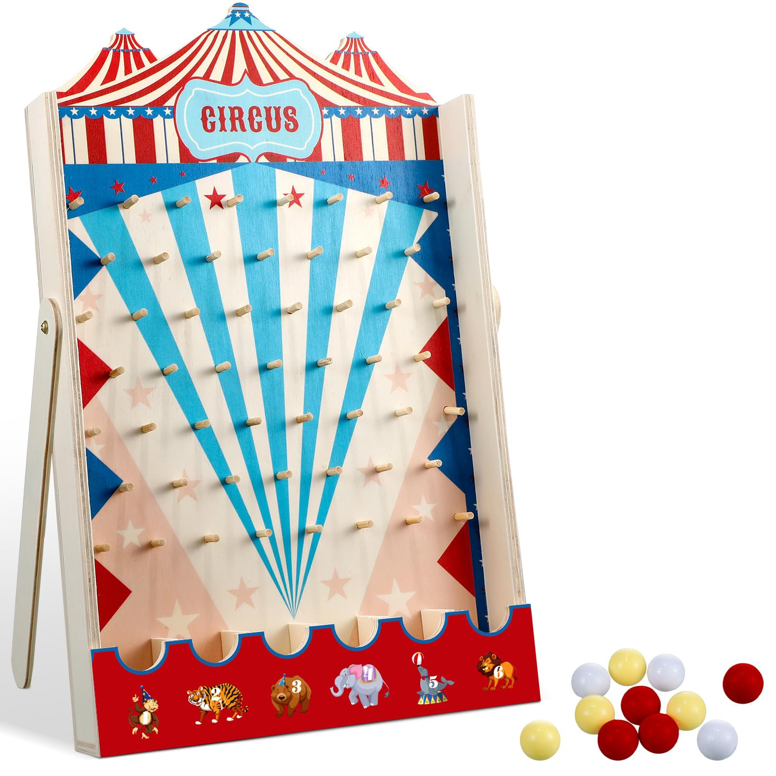 Fulmoon Carnival Game Circus Theme Party Game Disk Drop Game with 8 Disks Fun Wood Family Board Game for Carnival Party Decorations Birthday Party Supplies Activities(15.7 x 10 Inch) | Amazon (US)