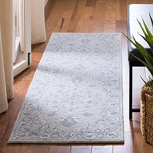 SAFAVIEH Micro-Loop Collection 2'3" x 7' Light Blue/Ivory MLP504M Handmade Shabby Chic Oriental Prem | Amazon (US)