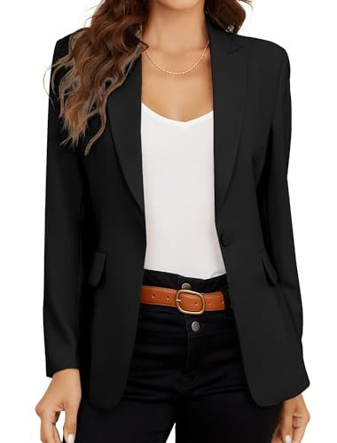 SIOKUY Blazer Jackets for Women: Elegant Black Blazer Women, Classic Women's Blazer for Business & Casual Style (Black, S) | Amazon (US)