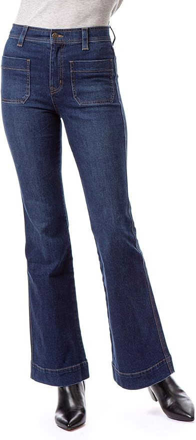 Jordache Vintage Women's Phoebe High Rise Flare Jeans (Dark Wash) | Amazon (US)