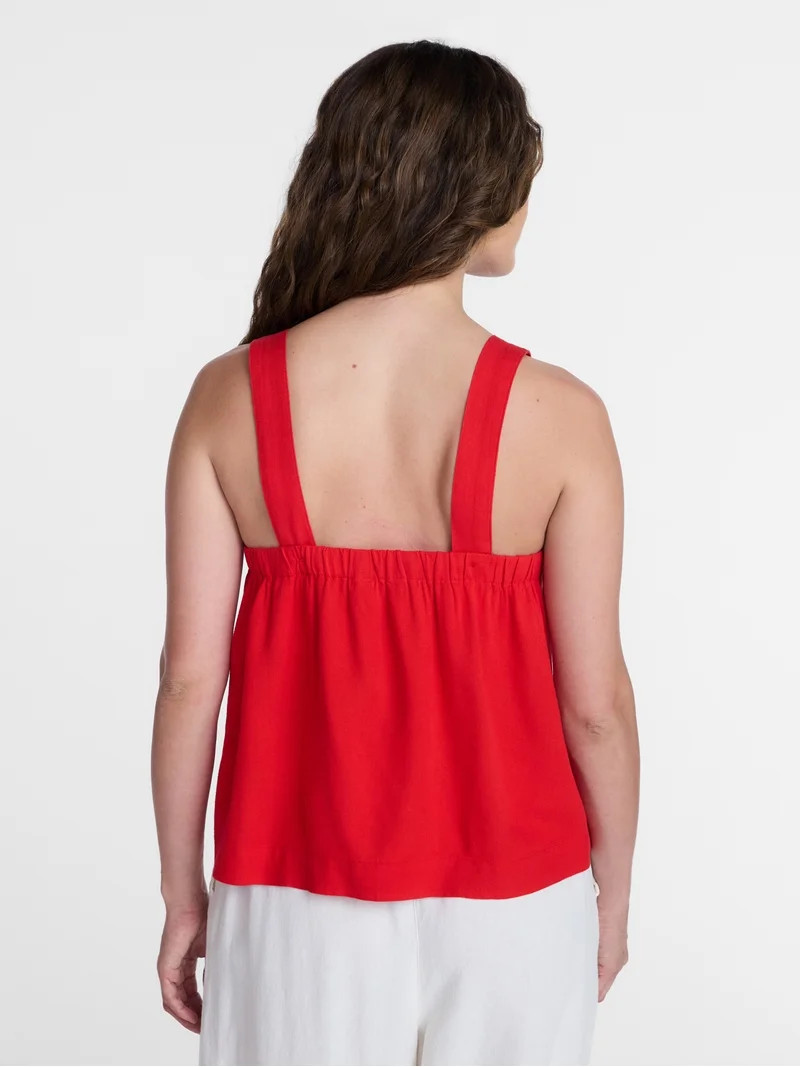 Time and Tru(4.0)|35 Time and Tru Women's Square Neck Linen Tank, Sizes XS-XXXL    In 25+ people'... | Walmart (US)
