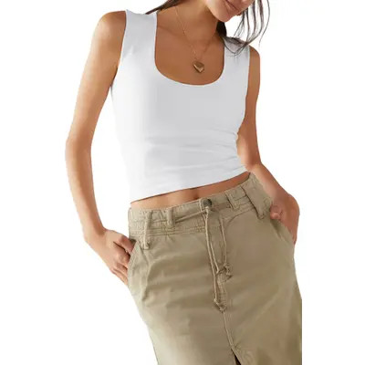 Free People Clean Lines Seamless Muscle Fit Camisole in White at Nordstrom, Size X-Small | Nordstrom