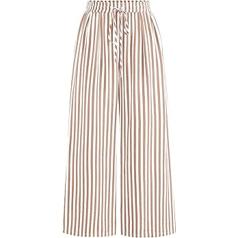 PRETTYGARDEN Womens Pants Elastic Waist Floral Lightweight Palazzo Pants for Women Casual Lounge ... | Amazon (US)