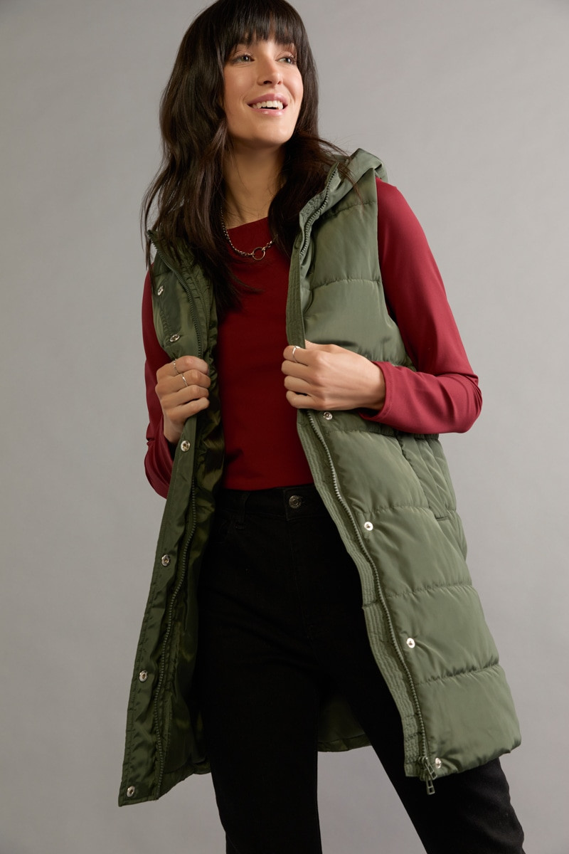 Marian Long Puffer Vest | Francesca's