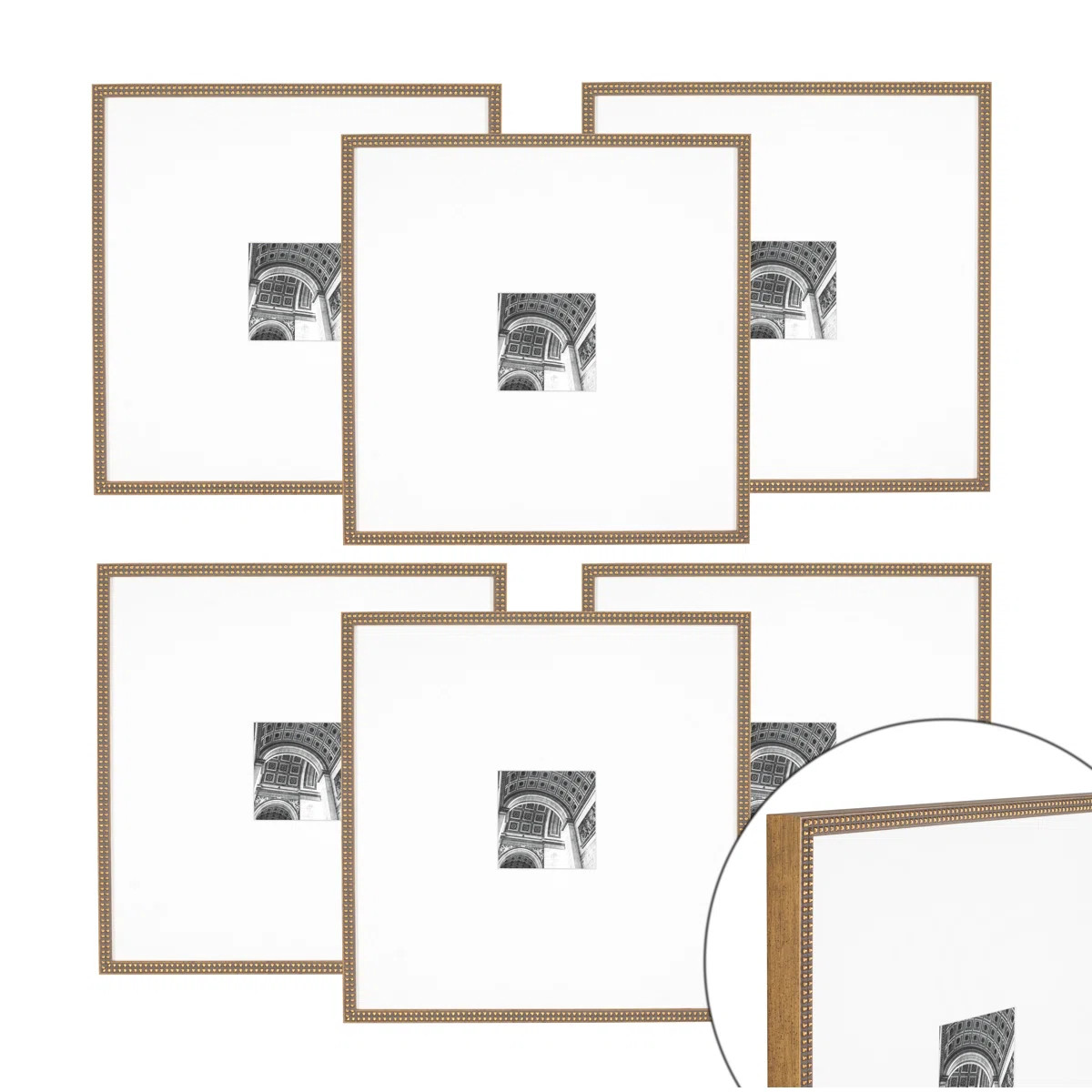 Wood Picture Frame - Set of 6 with Mat | Wayfair North America