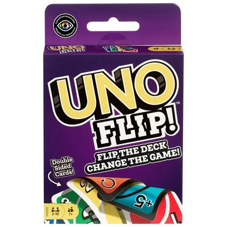 UNO Flip! Card Game for Kids, Adults & Family Night with Double-Sided Cards, Light & Dark | Walmart (US)
