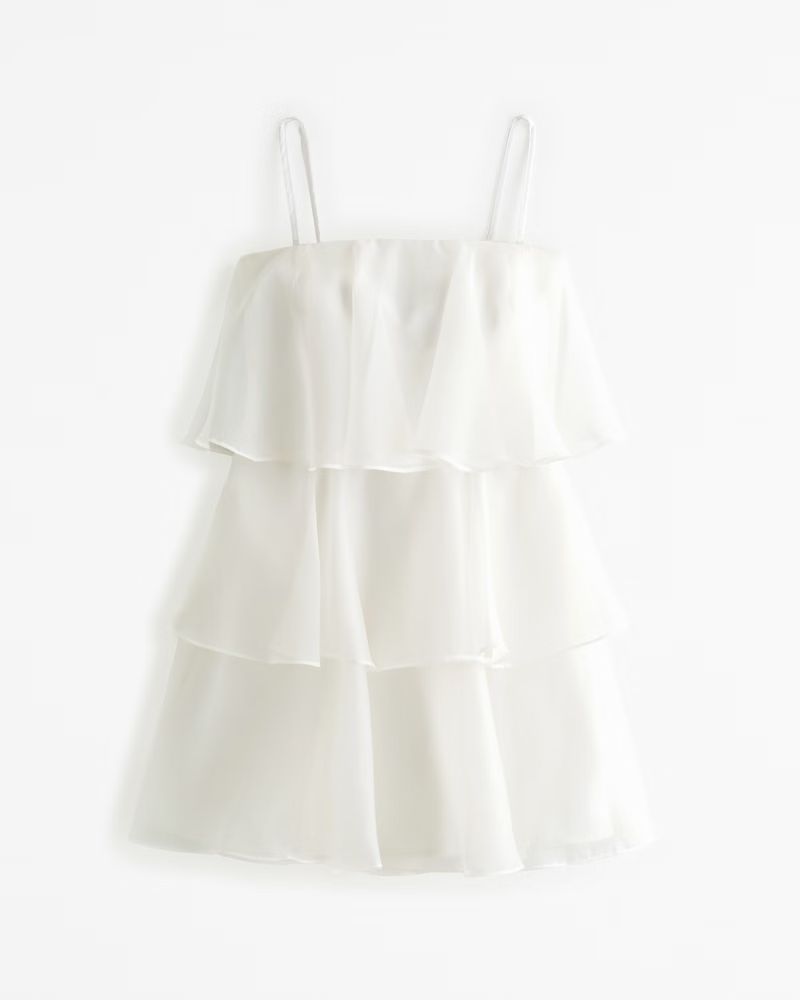 Women's Organza Tiered Strapless Mini Dress | Women's The A&F Wedding Shop | Abercrombie.com | Abercrombie & Fitch (US)