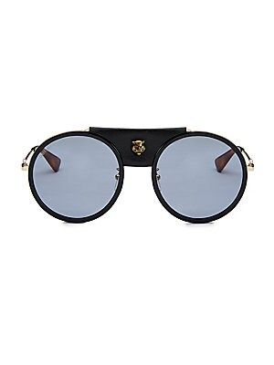 Gucci Men's 56MM Aviator Sunglasses - Gold Havana | Saks Fifth Avenue