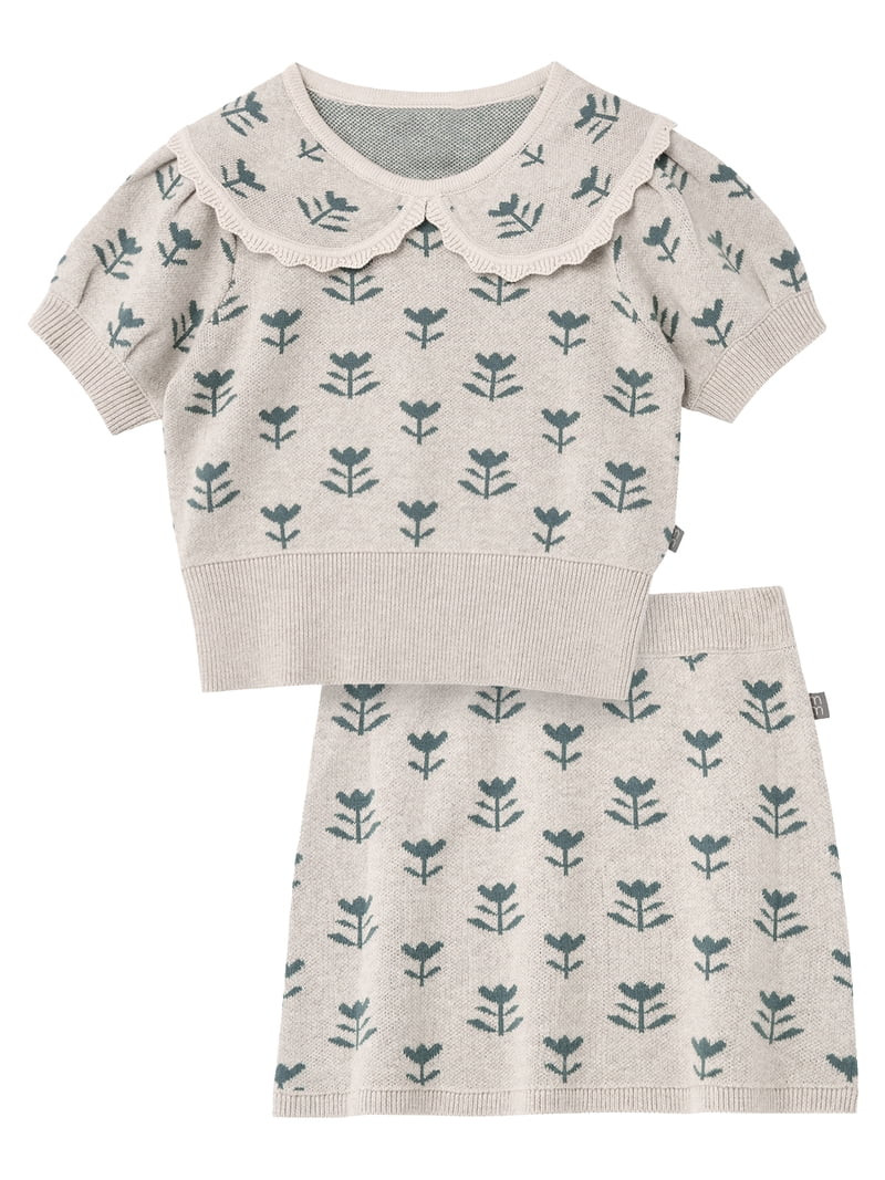 Modern Moments by Gerber Toddler Girl Scallop Sweater and Skirt Set, 2-Piece, 12 Months - 5T | Walmart (US)