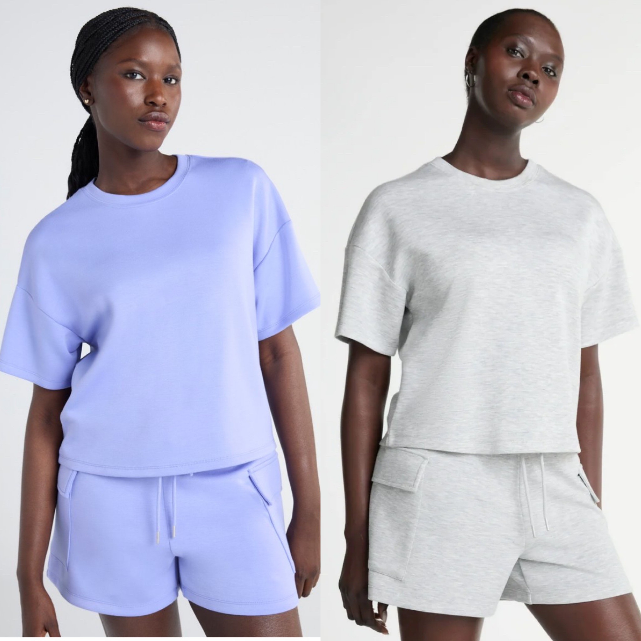 New colors and styles in the popular scuba sets by scoop at Walmart!! Runs tts. I ordered a M.
Love the boxy tee and shorts!
