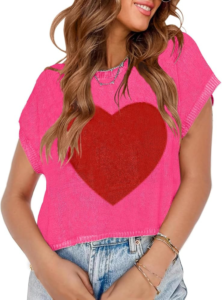 Womens Spring Crop Tops 2026 Summer Cap Short Sleeve Sweater Vest Loose Shirts Cute Trendy Top Va... | Amazon (US)