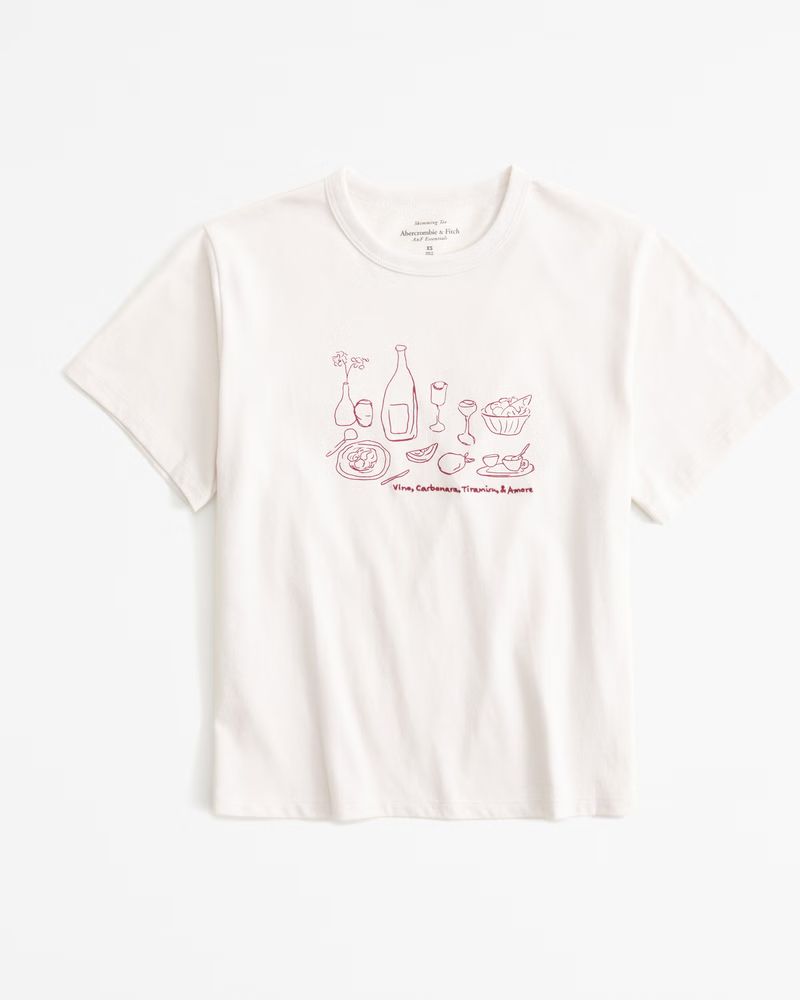 Short-Sleeve Dinner Graphic Skimming Tee | Abercrombie & Fitch (US)