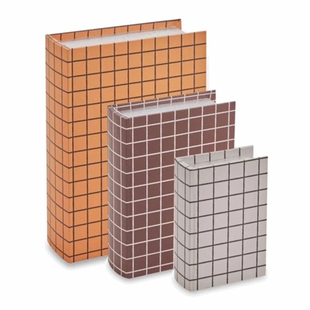 Kit 3 Livros Caixa Quadriculado Tons Terrosos - Camicado | Camicado (BR)