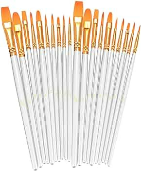 BOSOBO Paint Brushes Set, 2 Pack 20 Pcs Round Pointed Tip Paintbrushes Nylon Hair Artist Acrylic ... | Amazon (US)