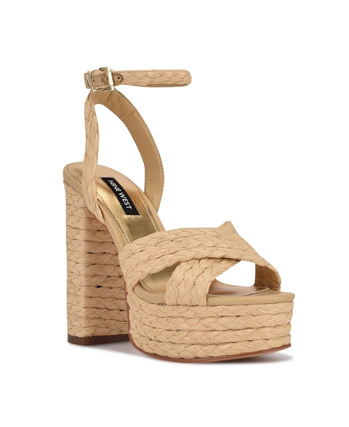 Nine West Women's Hadyn Platform Woven Dress Sandals & Reviews - Sandals - Shoes - Macy's | Macys (US)