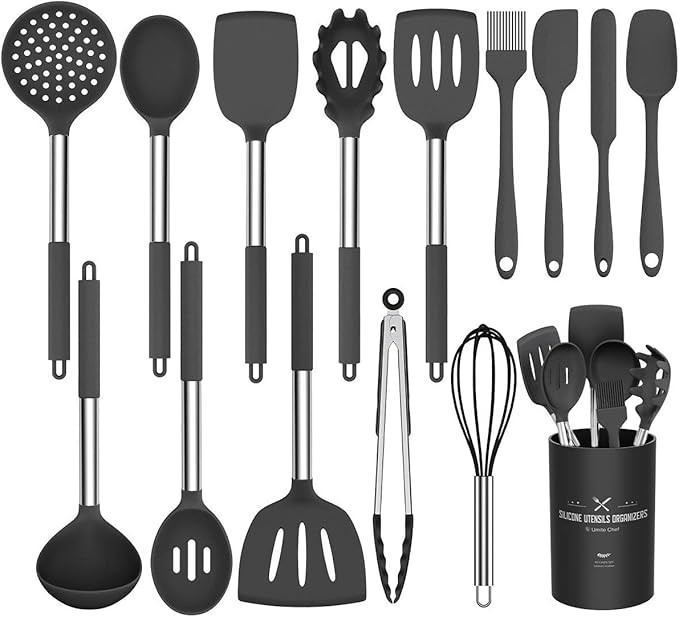 Silicone Cooking Utensil Set, Umite Chef 15pcs Silicone Cooking Kitchen Utensils Set, Non-stick -... | Amazon (US)