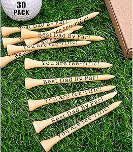 Father‘s Day Gifts - Best Dad by Par, You are tee-rific, 3-1/4 inch Wood Golf Tees Bulk for Fat... | Amazon (US)