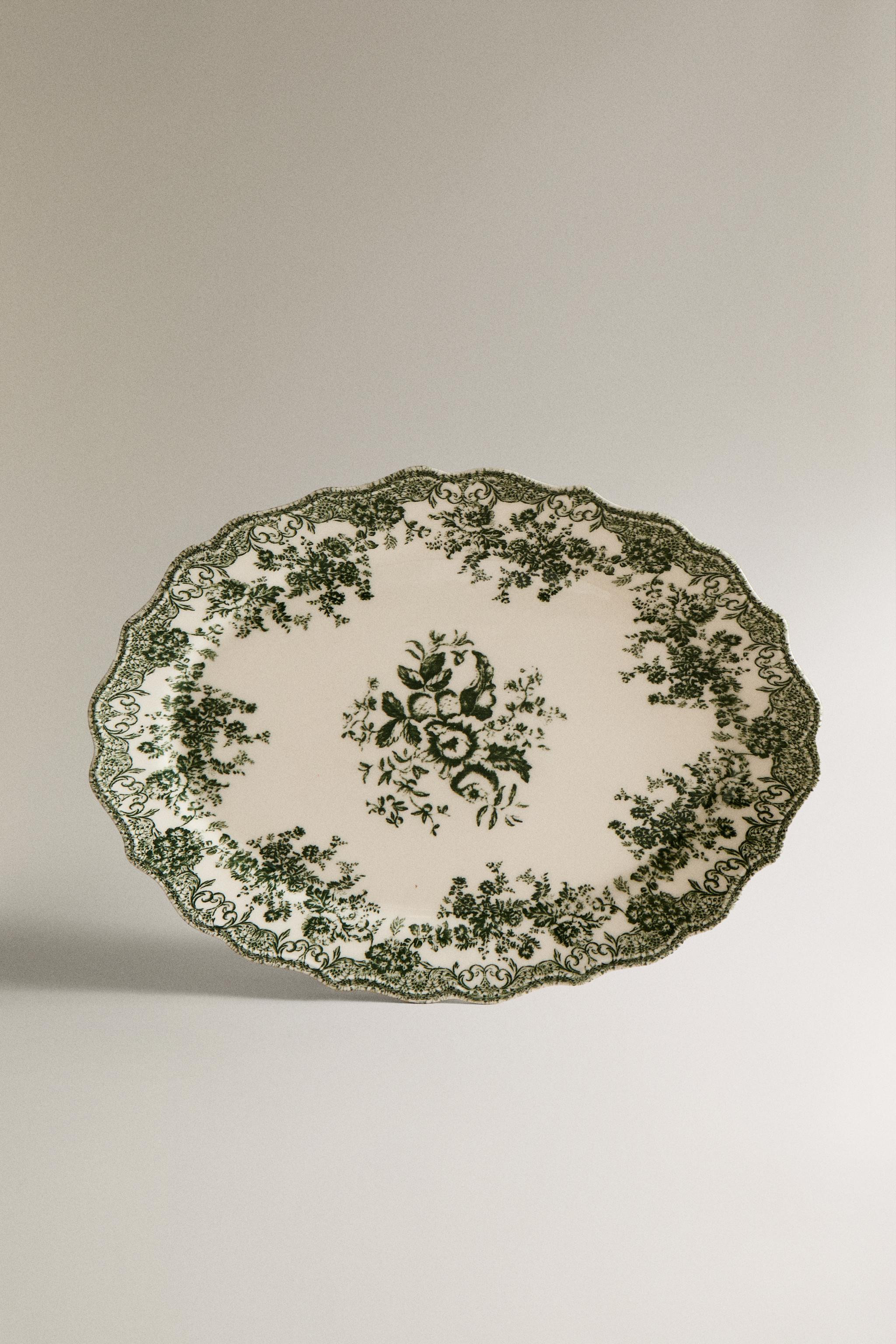 FLORAL EARTHENWARE SERVING DISH | Zara UK
