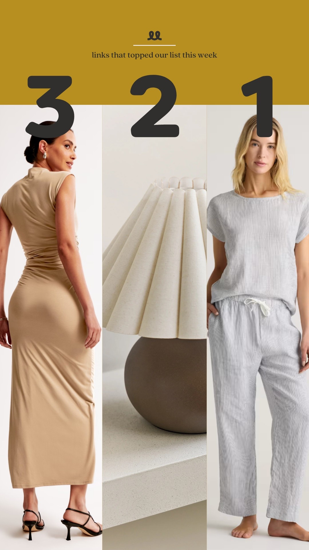 Links that topped our list this week: Abercrombie & Fitch dress, our guest room lamp, and comfy pajamas

#LTKStyleTip #LTKHome