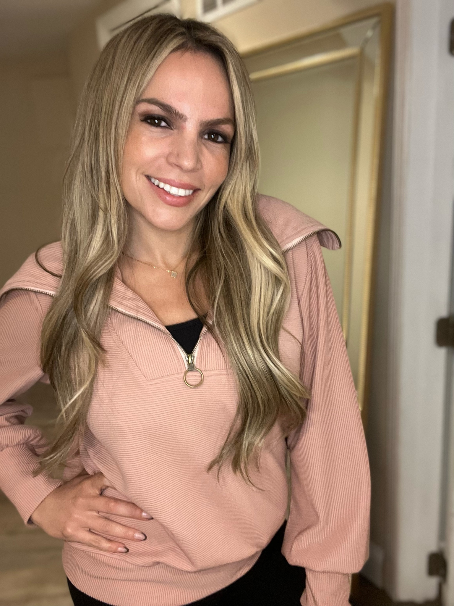 Pink casual zipper sweatshirt from Amazon perfect for fall
Wearing size small 

#LTKSeasonal #LTKfindsunder50