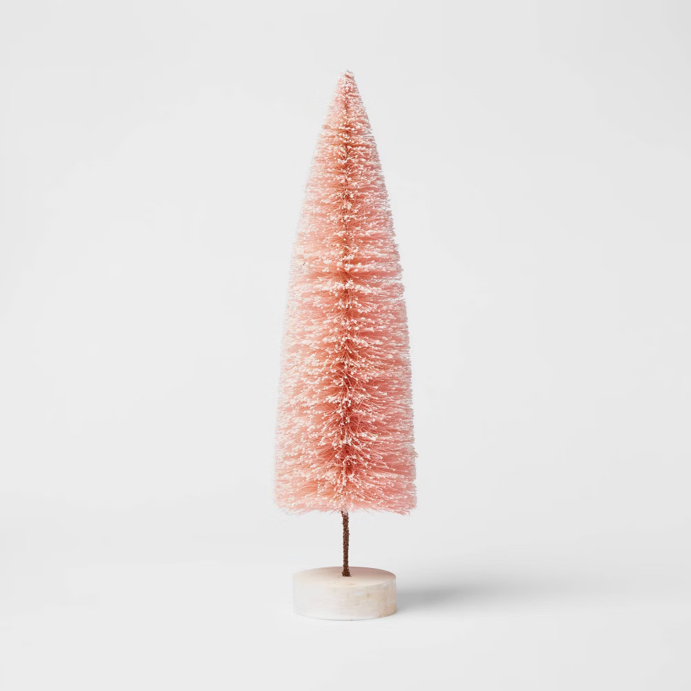 15" Bottle Brush Tree Figurine Pink - Threshold™ | Target