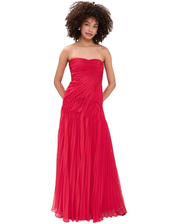 AMUR Women's Elea Asymmetrical Pleated Gown | Amazon (US)