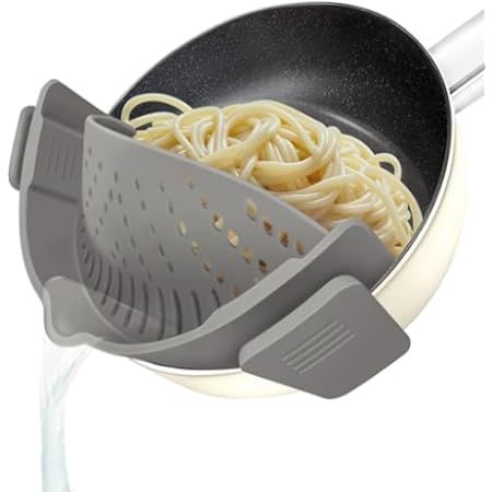 AUOON Clip On Strainer Silicone for All Pots and Pans, Pasta Strainer Clip on Food Strainer for M... | Amazon (US)