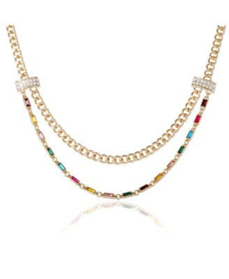 Bcbg Generation Double Layer Multicolor Necklace | Macy's