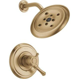 Cassidy Gold 1-Handle Shower Only Faucet Trim Kit in Champagne Bronze (Valve Not Included) | The Home Depot