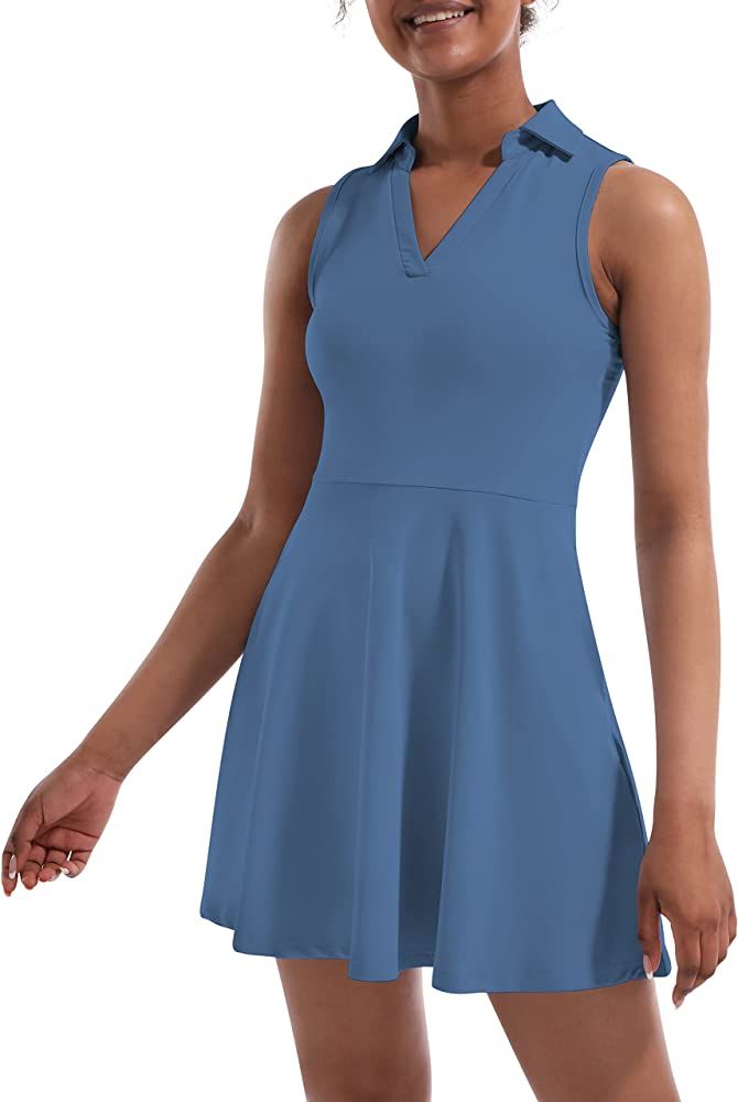 Fengbay Tennis Dress for Women,Golf Dresses with Built in Shorts with 4 Pockets for Sleeveless At... | Amazon (US)