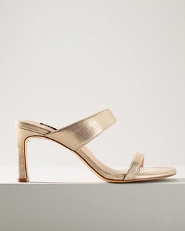 Double Band Mid-Heel Sandal | White House Black Market