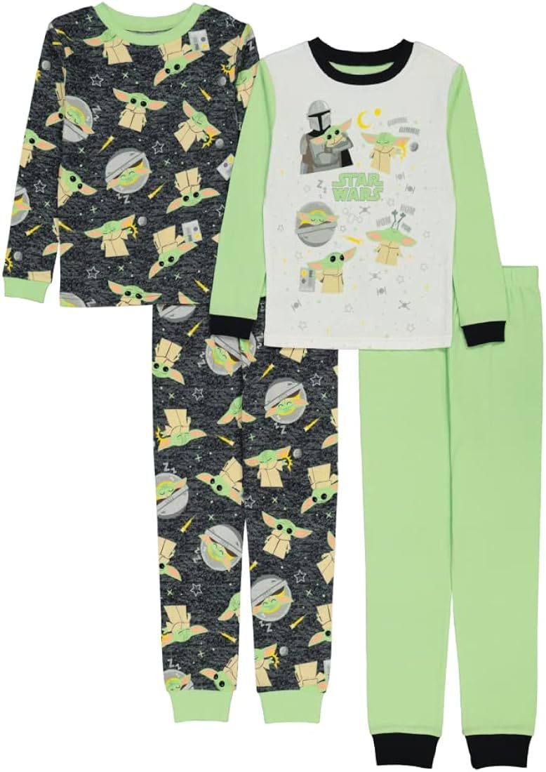 STAR WARS Boys' 4-Piece Snug-fit Cotton Pajama Set | Amazon (US)