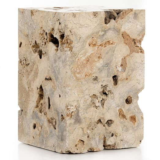 Square Petrified Wood Side Table | West Elm (US)